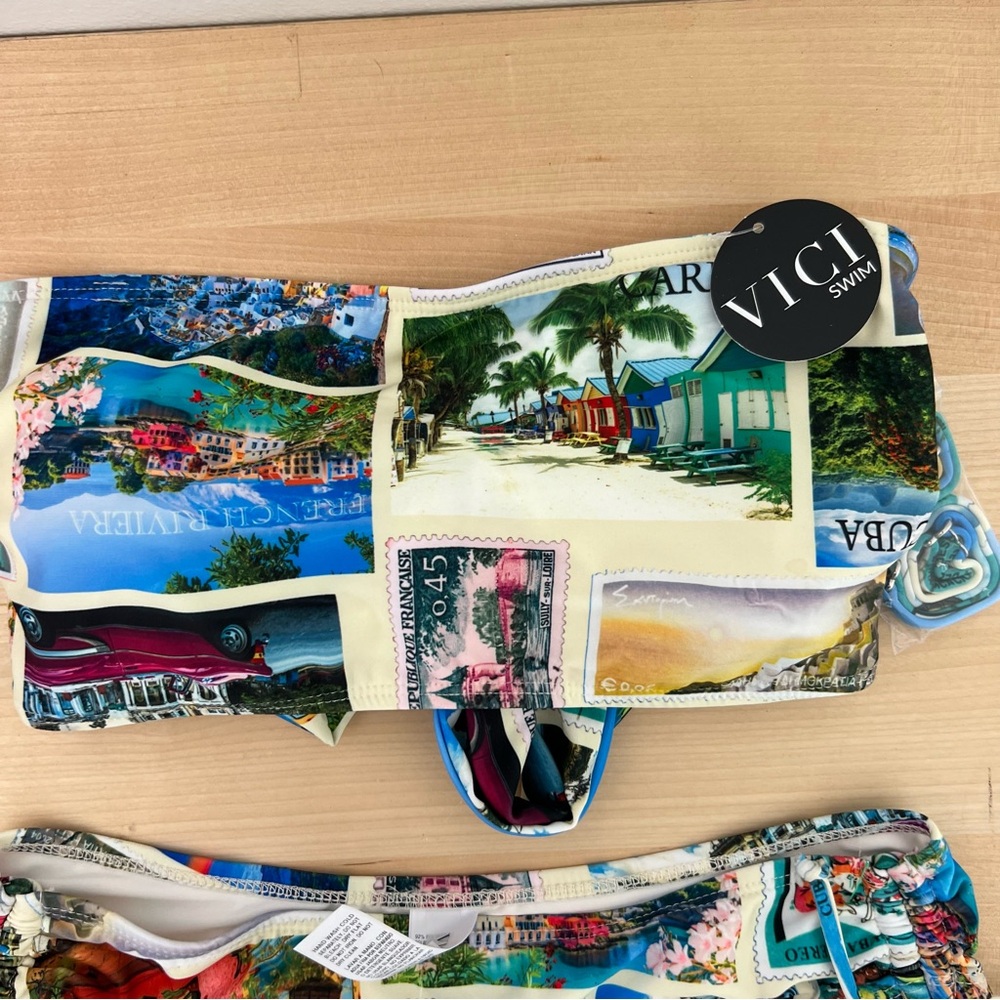 NWT VICI  Postcards Vacation Swim Set - Picture 3 of 8